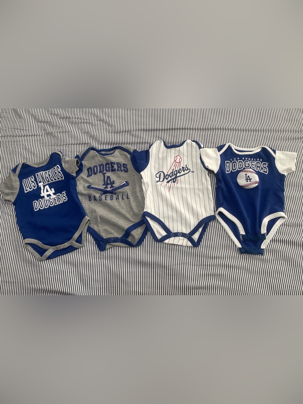 Genuine Merchandise Los Angeles Dodgers Blue White Gray Baby One-Piece Set of 4